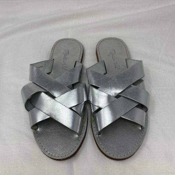 Madewell Metallic The Boardwalk Woven Slide Sandal - Picture 4 of 11